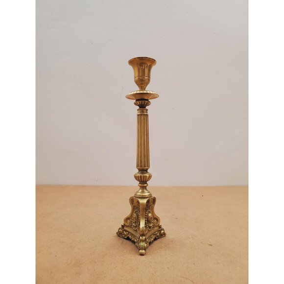 brass candlestick holder - vintage brass - candlestick - vintage home decor - - Picture 8 of 14